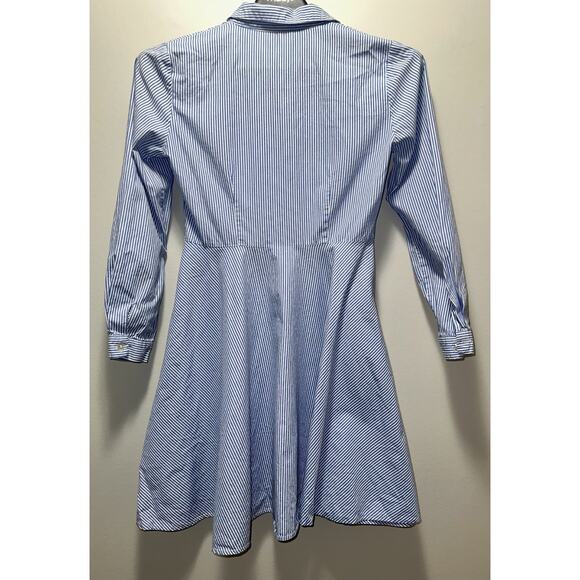 Romeo & Juliet Couture Women’s Medium Blue White Striped Shirt Dress 100% Cotton - Picture 6 of 6